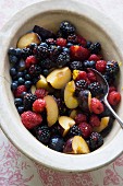 Berry salad with plums