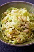 White cabbage salad with cannellini beans