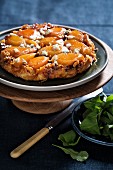 Tarte Tatin with pears, blue cheese and walnuts