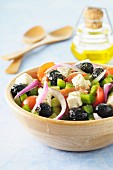 Greek salad with feta and olives