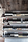 Many Assorted Bottles of Wines on Shelves