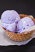 Purple Yam Ice Cream in a Waffle Cone Bowl