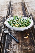 Green bean salad with pine nuts