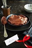 Chocolate mousse in a bowl