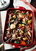 Lamb and vegetables, baked in the oven