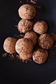 Gold and Chocolate Dusted Bourbon Balls