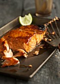 Grilled salmon fillet with miso