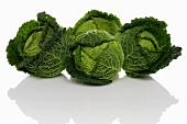 Four savoy cabbages