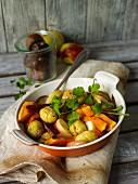 Squash tagine with chestnuts and apple