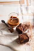 Brownies with dulce de leche