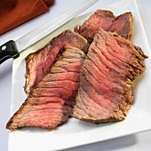 Slices of Rare Beef Top Round Steak
