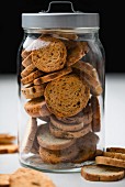 Biscotti in a storage jar