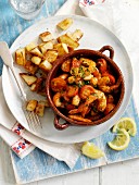 Garlic prawns with peppers and tomatoes (Spain)