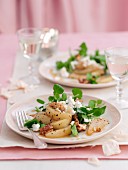 Pear salad with black pepper, walnuts and ricotta