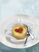 Creme brulee with a caramel heart