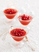 Pomegranate jelly in dessert glasses