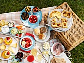 Summer picnic in a field