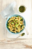 Fusilli with broccoli, courgette and gremolata