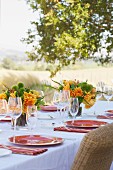 A Table Set Outside for Dining