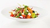 Vegetable salad with tomatoes, carrots and turnips
