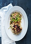 Chicken with spelt salad