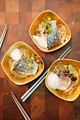Bass with rice noodles