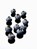 Several blueberries (black and white image)