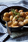 Ofenkartoffeln mit Salz und Thymian