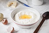 Flour and egg for baking biscuits