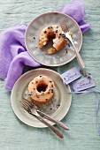 Lavender doughnuts with lavender flowers