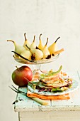 Apple mille feuilles and spiced pears