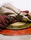 Cloth Napkins with Autumn Napkin Rings