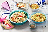 Tortellini salad and pasta salad for a party