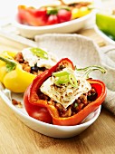 Stuffed peppers with minced meat and feta