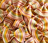 Striped butterfly pasta (filling the image)
