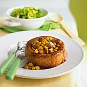 Yorkshire pudding filled with sausage and sweetcorn (England)