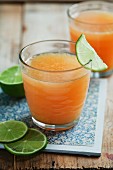 Satsuma and grapefruit drink with lime
