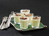 Honey panna cotta with grated chocolate