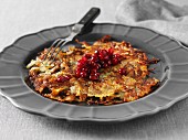 Fried potato cakes with cranberries (Sweden)