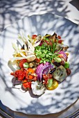 Vegetable salad with fresh herbs