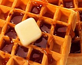 Waffle with Butter and Syrup