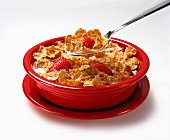 Cornflakes with strawberries