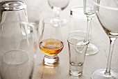 Assorted bar glassware for cocktails
