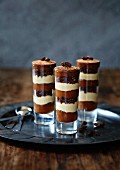 Tiramisu served in three glasses