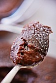 Moelleux au Chocolat on a spoon