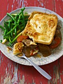 Beef Pie with carrots and green beans (England)