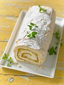 Plain Swiss roll with passion fruit