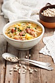 Bean and potato soup with smoked ham