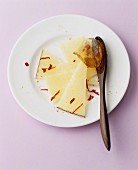 Slices of Manchego with quince jelly