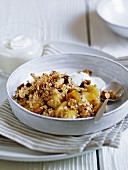 Oats with nuts, fruit and yoghurt